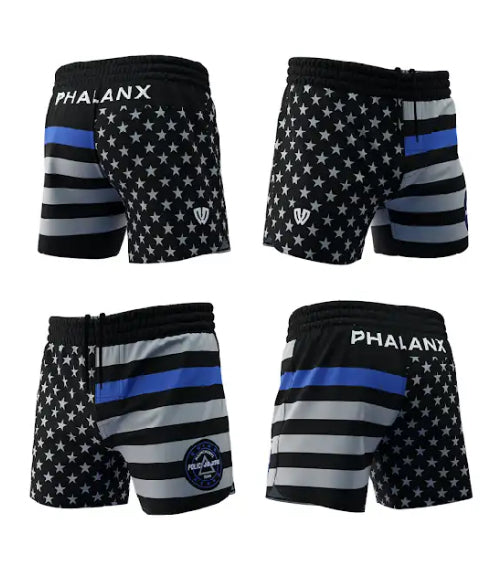 Team No-Gi Blue Line Flag Shorts