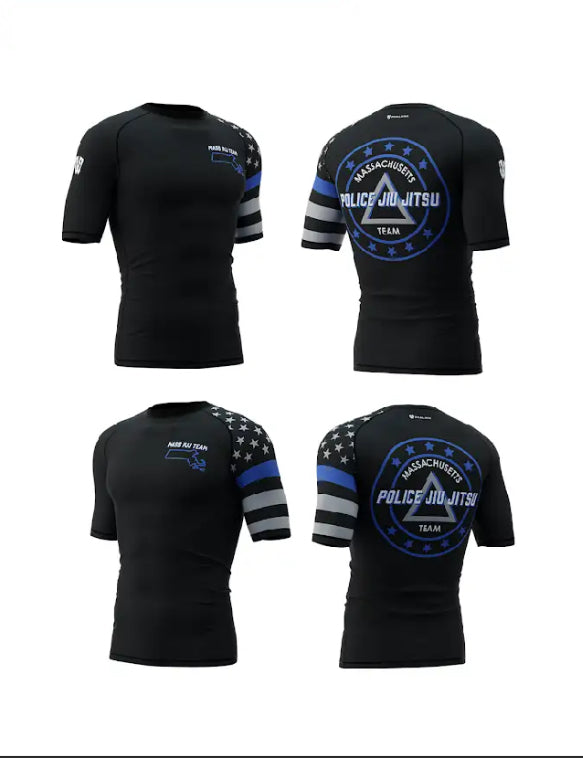 Limited Edition PHALANX - Mass PJJ Team SS Thin Blue Line Flag Rash Guard